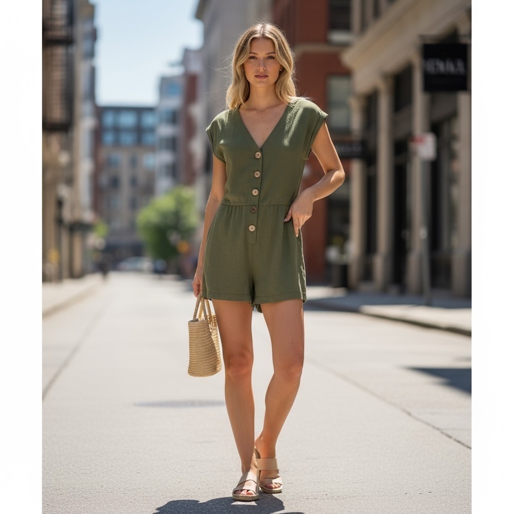 SHOWPO Green 100% Cotton Romper